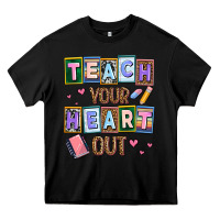 Black teach your heart out Heavy Core Tee - AdoDesignShop
