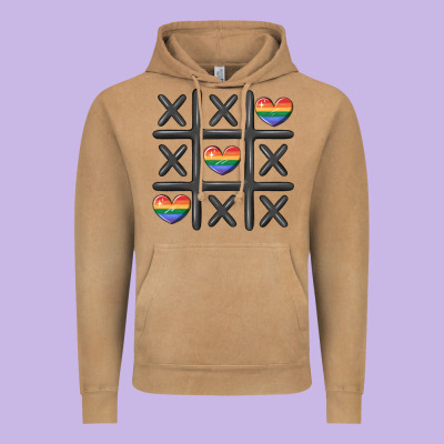 Pride Tic Tac Toe Vintage Hoodie Designed By Maliassmallbusiness