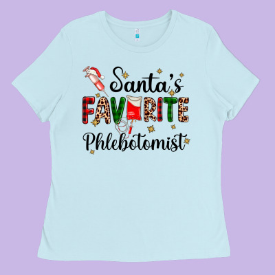 Santas Favourite Phlebotomist Ladies Tee Designed By Adodesignshop