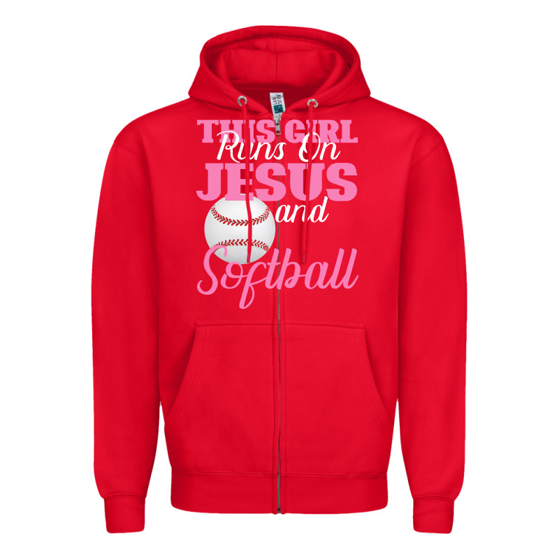 This Girl Jesus And Softball Zipper Hoodie by Bettercallsaul | Teevron