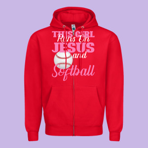 This Girl Jesus And Softball Zipper Hoodie Designed By Bettercallsaul