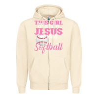 Sandshell This Girl Jesus And Softball Zipper Hoodie - Bettercallsaul