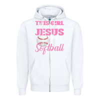 White This Girl Jesus And Softball Zipper Hoodie - Bettercallsaul