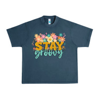 Midnight Navy stay groovy Urban Heavy Tee - MaliasSmallBusiness