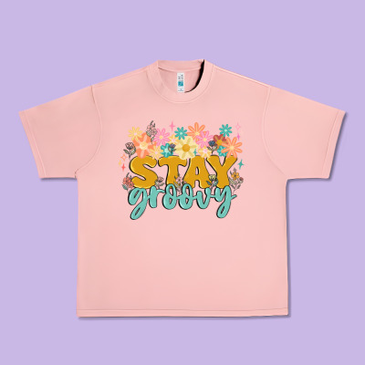 Stay Groovy Urban Heavy Tee Designed By Maliassmallbusiness
