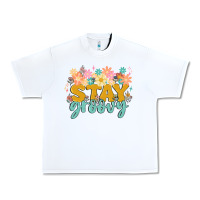 White stay groovy Urban Heavy Tee - MaliasSmallBusiness