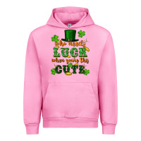 Fuchsia Pink who needs luck when you're this cute Urban Hoodie - FaDigitalArtStudio