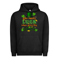 Pigment Black who needs luck when you're this cute Urban Hoodie - FaDigitalArtStudio