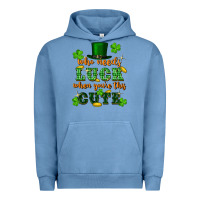 Pigment Pebble Blue who needs luck when you're this cute Urban Hoodie - FaDigitalArtStudio
