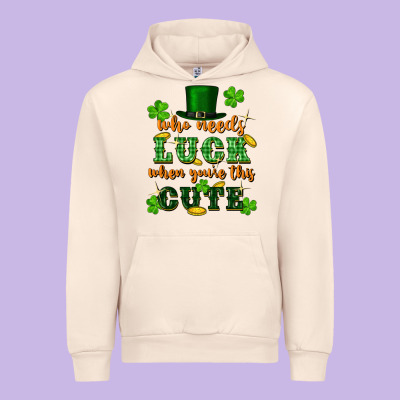 Who Needs Luck When You're This Cute Urban Hoodie Designed By Fadigitalartstudio
