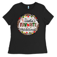 Black christmas santas favorite phlebotomist light Ladies Tee - AdoDesignShop