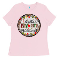 Bubblegum Pink christmas santas favorite phlebotomist light Ladies Tee - AdoDesignShop