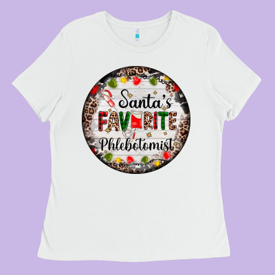 Christmas Santas Favorite Phlebotomist Light Ladies Tee Designed By Adodesignshop