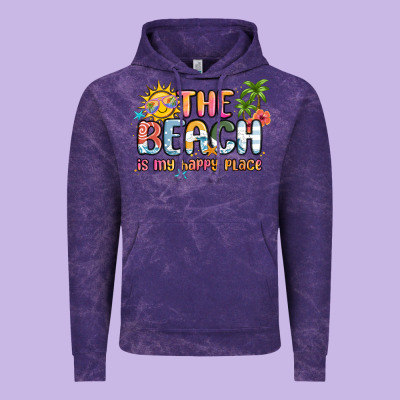 The Beach Is My Happy Place Vintage Hoodie Designed By Maliassmallbusiness