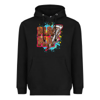 Black Mama Football lightning bolt Heavyweight Hoodie - HowdyJamesFarm