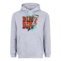 Heather Grey Mama Football lightning bolt Heavyweight Hoodie - HowdyJamesFarm