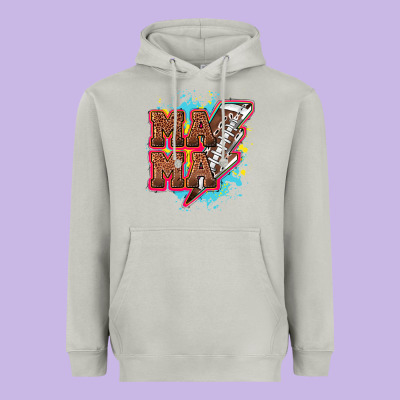 Mama Football Lightning Bolt Heavyweight Hoodie Designed By Howdyjamesfarm