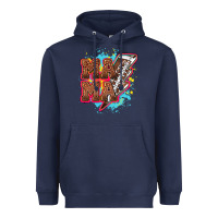 Navy Mama Football lightning bolt Heavyweight Hoodie - HowdyJamesFarm