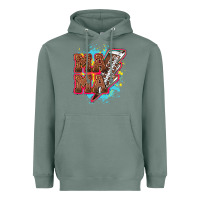 Sage Mama Football lightning bolt Heavyweight Hoodie - HowdyJamesFarm