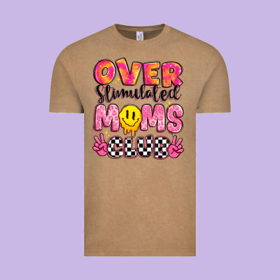 Over Stimulated Moms Club Vintage Tee Designed By Jahusdesignshop