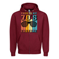 Burgundy This İs My 70'S Costume Zipper Hoodie - Bettercallsaul