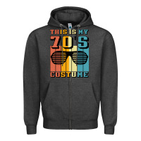 Charcoal Heather This İs My 70'S Costume Zipper Hoodie - Bettercallsaul