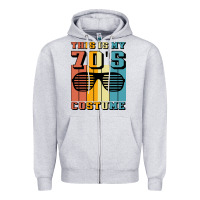Heather Grey This İs My 70'S Costume Zipper Hoodie - Bettercallsaul