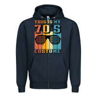 Navy This İs My 70'S Costume Zipper Hoodie - Bettercallsaul