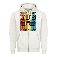 Oatmeal Heather This İs My 70'S Costume Zipper Hoodie - Bettercallsaul