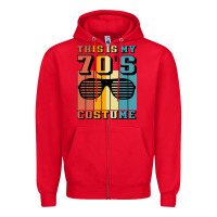 Red This İs My 70'S Costume Zipper Hoodie - Bettercallsaul