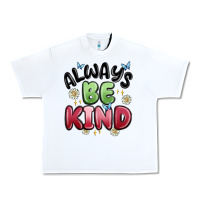 White always be kind Urban Heavy Tee - MaliasSmallBusiness