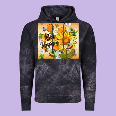 Bee Happy Vintage Hoodie Designed By Maliassmallbusiness