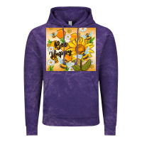 Cloud Purple bee happy Vintage Hoodie - MaliasSmallBusiness