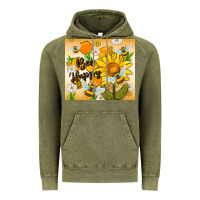 Vintage Olive bee happy Vintage Hoodie - MaliasSmallBusiness
