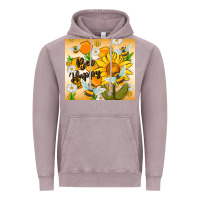 Vintage Zinc bee happy Vintage Hoodie - MaliasSmallBusiness