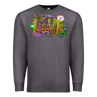 Charcoal Heather mardi gras love nurse Premium Sweatshirt - CowGirlArtShop