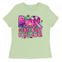 Matcha halloween boo with cancer ribbon breast cancer sca Ladies Tee - AdoDesignShop