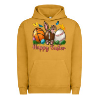 Pigment Peanut Butter Happy Easter Sports With Butterfly Urban Hoodie - BundleAndBundleShop