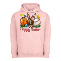Pigment Salmon Happy Easter Sports With Butterfly Urban Hoodie - BundleAndBundleShop