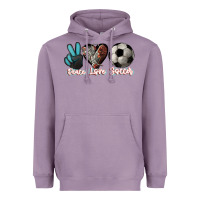 Lavender Peace love Soccer Heavyweight Hoodie - HowdyJamesFarm