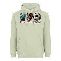 Matcha Peace love Soccer Heavyweight Hoodie - HowdyJamesFarm