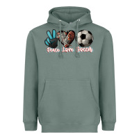 Sage Peace love Soccer Heavyweight Hoodie - HowdyJamesFarm