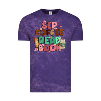 Cloud Purple sip coffee read book Vintage Tee - MaliasSmallBusiness