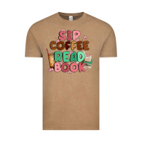Vintage Coffee sip coffee read book Vintage Tee - MaliasSmallBusiness