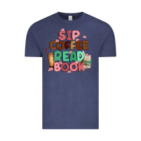 Sip Coffee Read Book Vintage Tee | Teevron