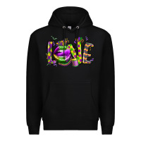 Black mardi gras love lips Premium Hoodie - CowGirlArtShop