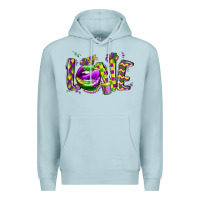 Blue Mist mardi gras love lips Premium Hoodie - CowGirlArtShop