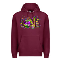 Burgundy mardi gras love lips Premium Hoodie - CowGirlArtShop