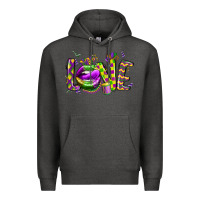 Charcoal Heather mardi gras love lips Premium Hoodie - CowGirlArtShop