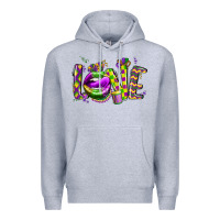Heather Grey mardi gras love lips Premium Hoodie - CowGirlArtShop